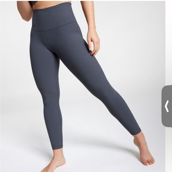 Calia Essential Rib Gray Tights leggings high rise 7 / 8 length XS new - Picture 1 of 13